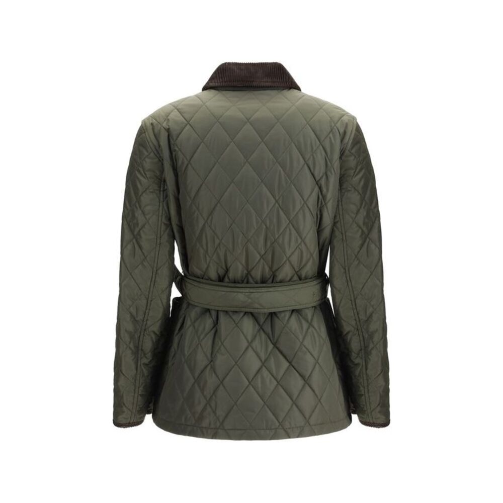 Burberry Quilted Corduroy Collar Jacket Women Green Jackets & Coats - Picture 2 of 3
